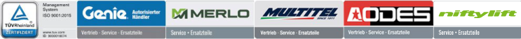 Logos TÜV, Genie, Merlo, Multitel