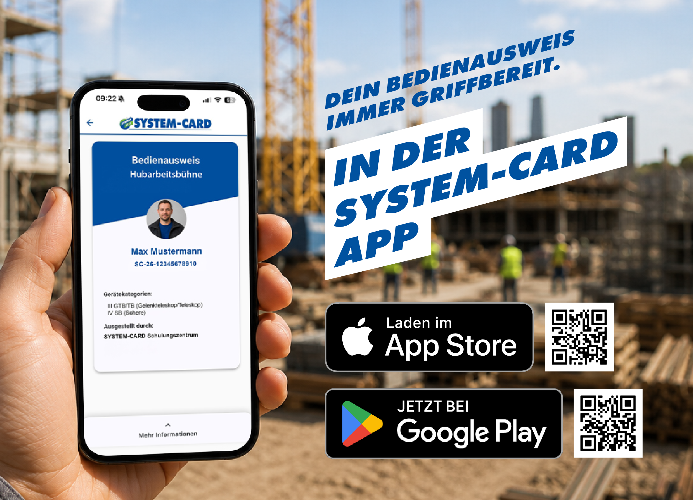 SYSTEM-CARD Teilnehmer bei Praxisübung auf Scherenbühne