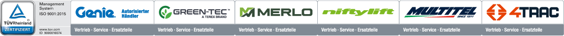 Logos TÜV, Genie, Merlo, Multitel