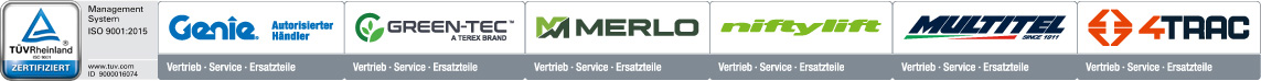 Logos TÜV, Genie, Merlo, Multitel